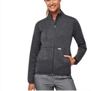 Figs On Shift knit sweater jacket heathered darked charcoal Size XS